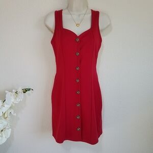 Everly Chic Red Button-Down Mini Dress